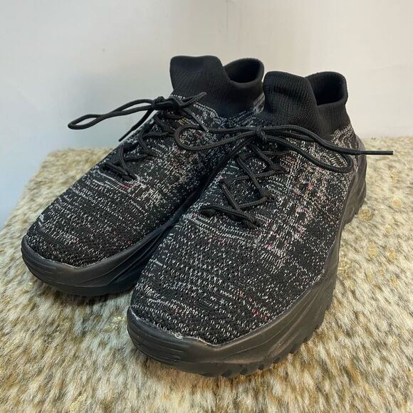 5 for $25🔥Heathered Black Elastic Stretch Sneakers Women's Size 12 - Picture 7 of 11